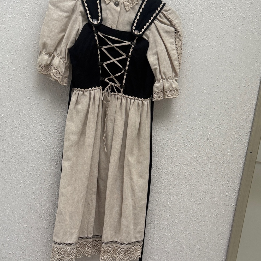 Charming Black and Cream Kids Dress